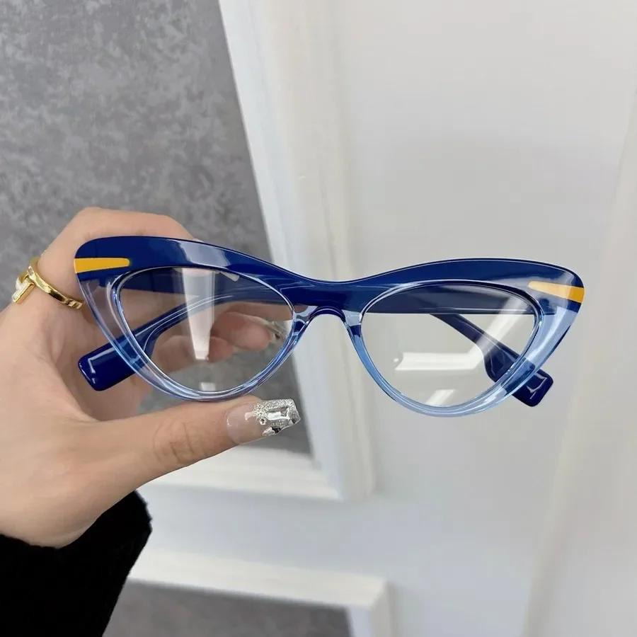 Fashion Trendy Cat Eye Eyeglasses Frames Women Men Transparent Clear Brand Designer Optical Colorful Frame Oculos