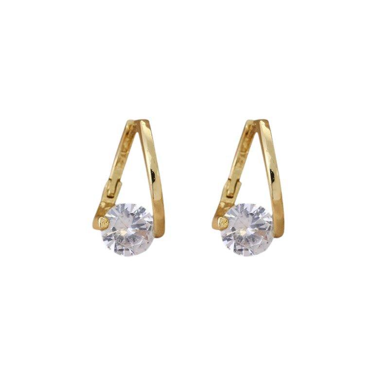 Korean Design Zirconia Ear Cuff: Real Gold Plating, High-Class, Versatile, Simple Chic