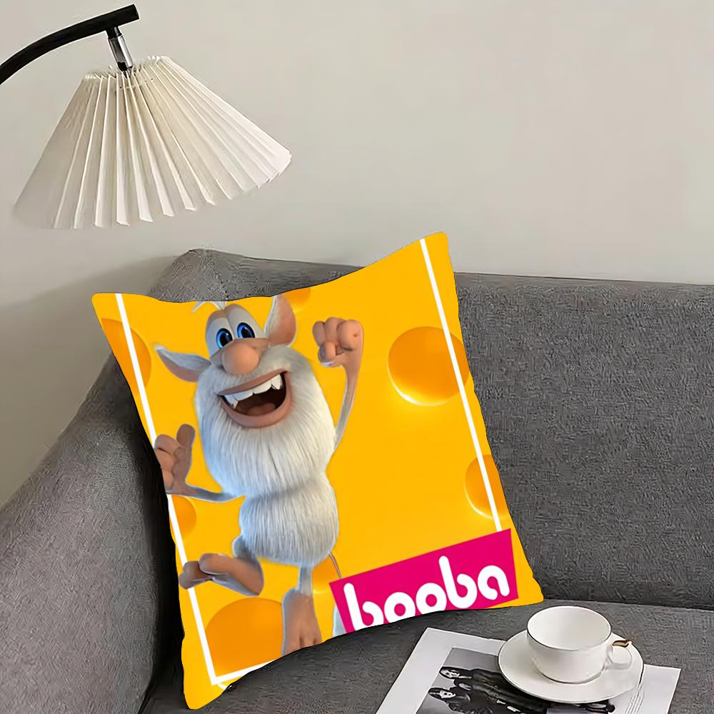 Cute FFourbobBoobaS Cushion Cover Pillowcase Ultra Soft Skin Friendly Fabric Cloud Like Comfort Concealed Zipper