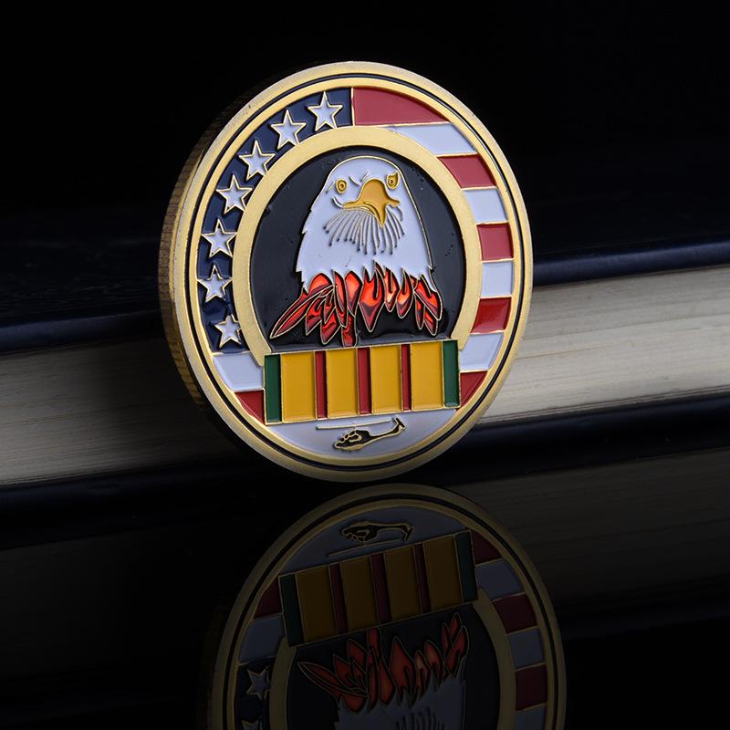 Commemorative Medal, Retired Medal, Eagle Head, American Challenge Coin, Brotherhood Medal, Souvenir, Honor, Badge