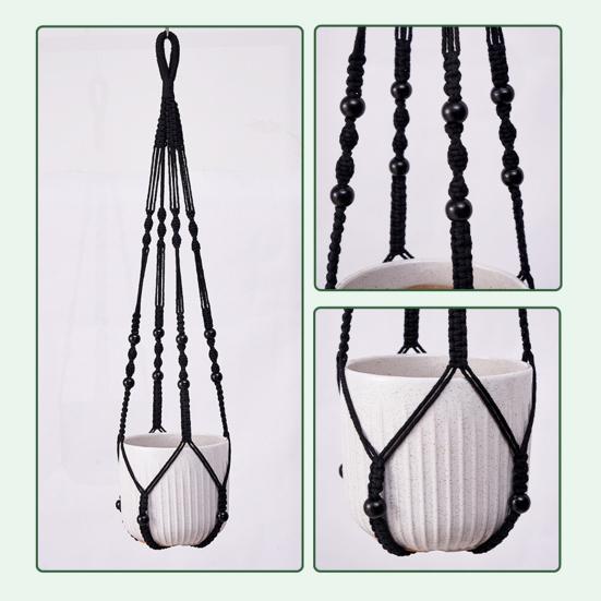 Macrame Plant Hanger Boho Hanging Planter Holder Cotton Rope Flower Pot Hanger for Home Patio Garden Decor