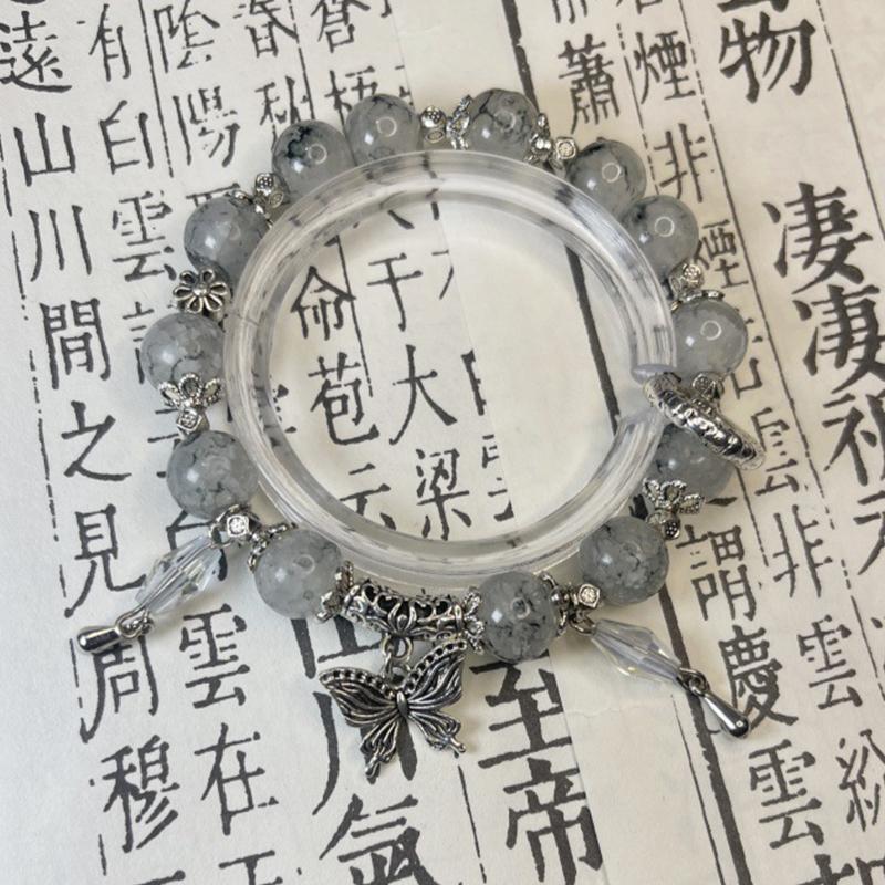 Βραχιόλι με Χάντρες Κινέζικου Στυλ Γλυκό Εξαιρετικό με Κρεμαστό Πεταλούδα Βραχιόλια για Γυναίκες Κορίτσια Αξεσουάρ Κοσμημάτων