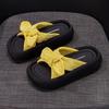 Rhinestones wear slippers for women, 2025 new bow casual fashion, versatile platform beach women's shoes