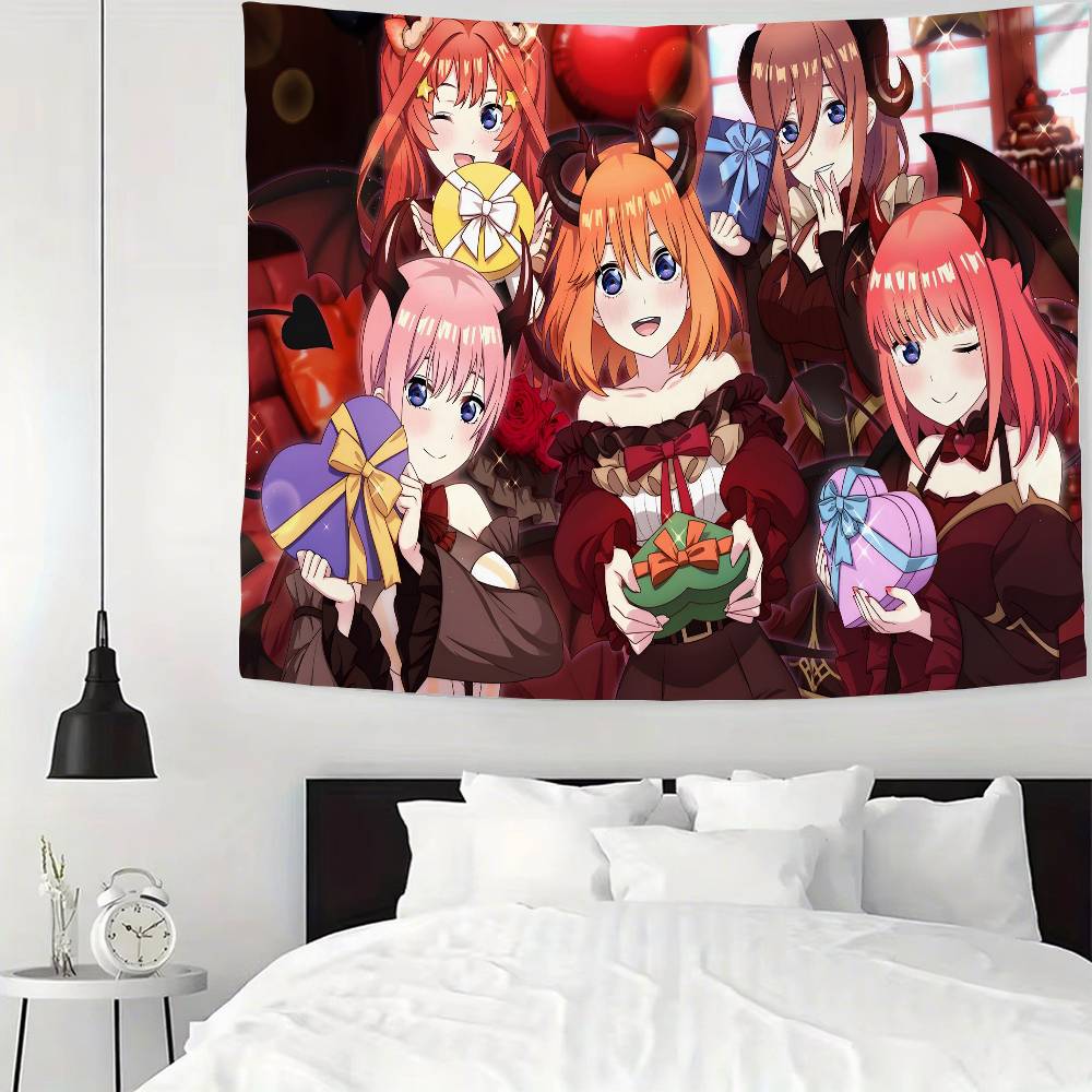 Anime TThe Quintessential Quintuplets Tapestry Wall Hanging Tapestry Art Deco Blanket Curtain Hanging At Home Living Room Decor