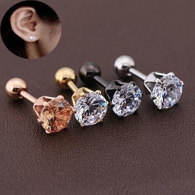 1pcs Fashion Jewelry Drop Women Cubic Zirconia Earrings Titanium Steel Ear Stud