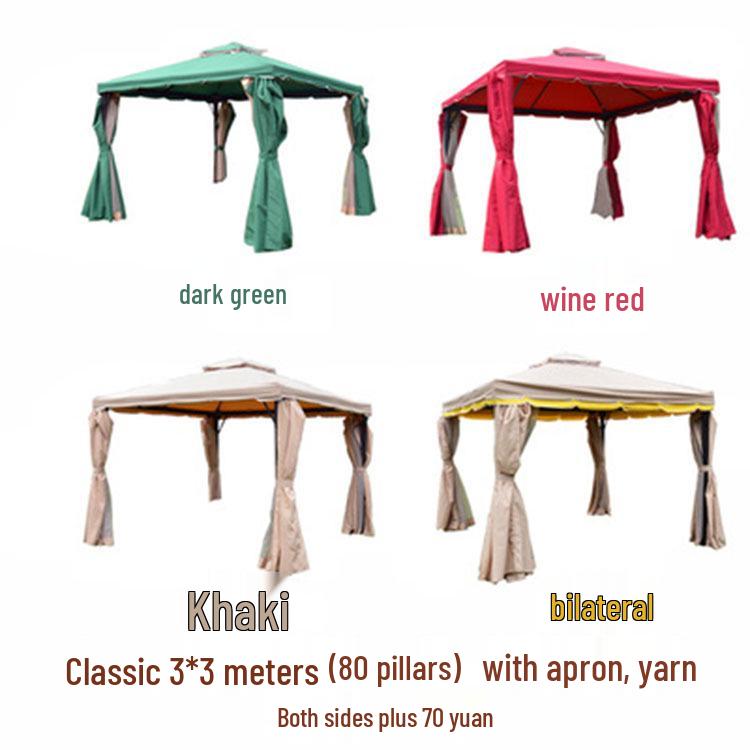 European Outdoor Gazebo Tent: Large, Four-Corner Awning for Courtyards and Carports