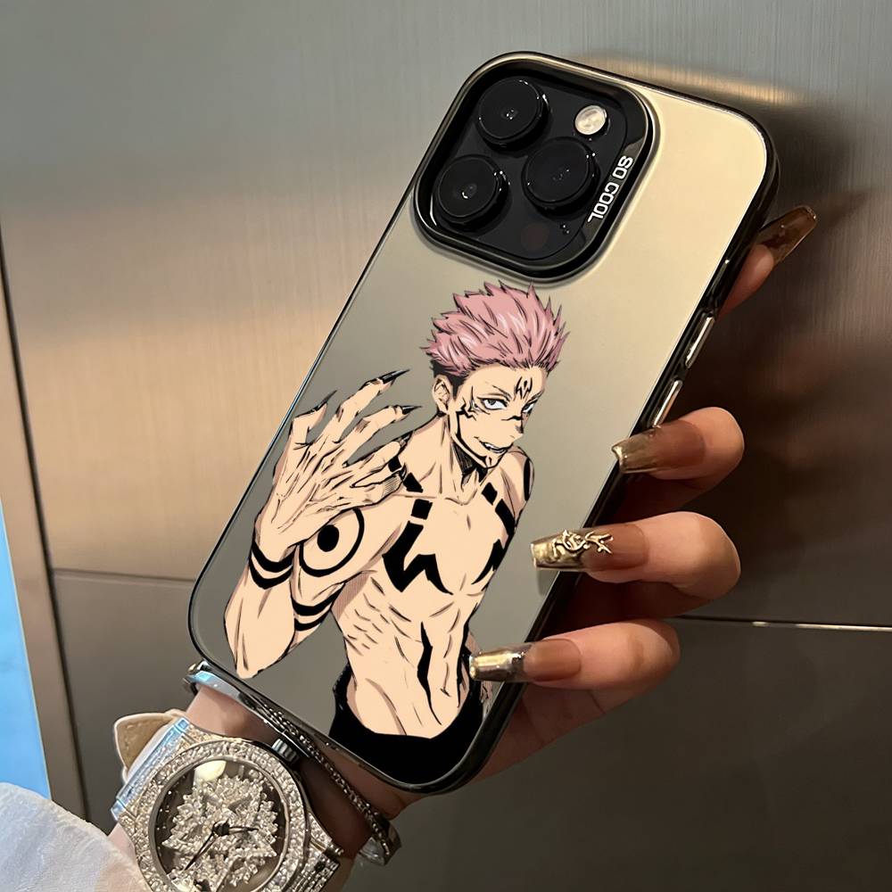 J-Jujutsu K-aisen-opular Characters Phone Case For IPhone17 16 11 12 13 14 15 16 Pro Max Plus Cover Colored Silver Funda Bumber