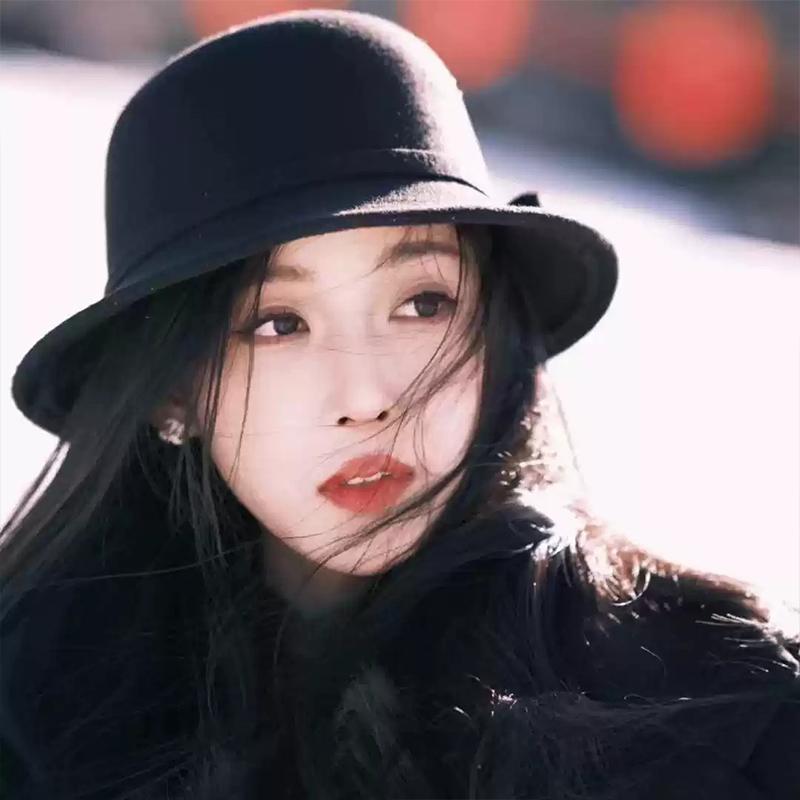Black Bucket Hat Autumn Winter French Temperament Keeping Warm Bow Bucket Hat For Women