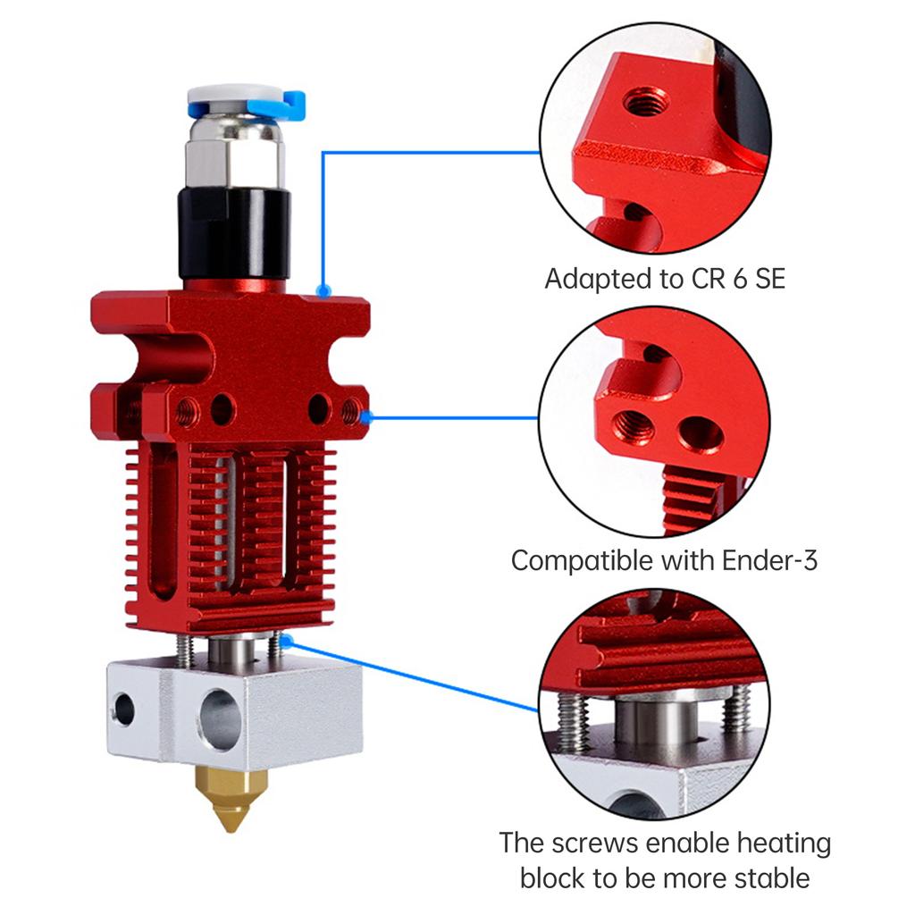 CR-6 SE Hotend Kit All Metal Design Compatible with Creality CR6 SE/ Ender-3 Series 3D Printers