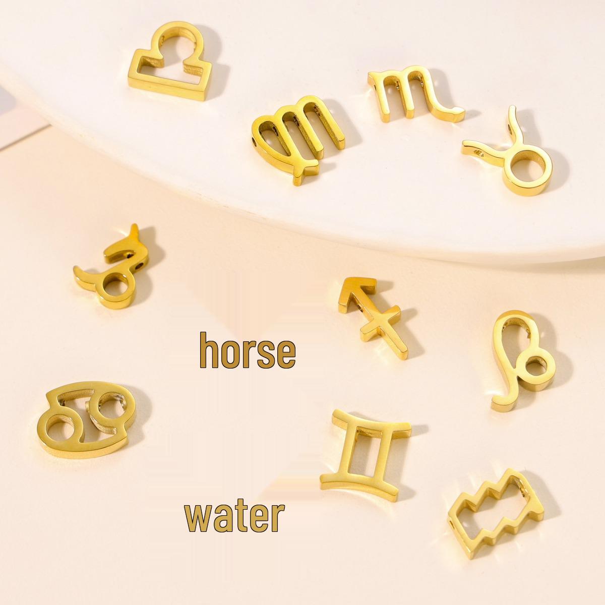 

Twelve Constellations Stainless Steel Necklace Charm Set