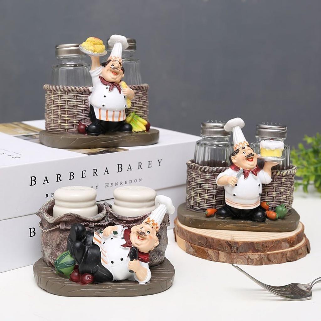 American Chef Functional Ornament Resin Restaurant Bar Coffee Shop Pepper Powder Bottle Shelf
