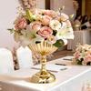 Wedding Table Flower Urn Vase, Metal Pedestal Design Compote Bowl Vase for Freshing Flowers, Artificial Flower, Dried Arrangements, Decorative Branch