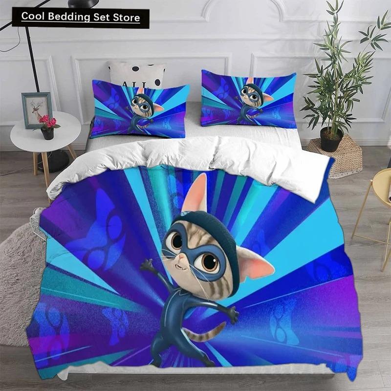 Anime Super Kitties Ložní soupravy Přikrývka Prošívaná přikrývka Přehoz na postel Povlak na přikrývku Povlak na polštář 2-3dílné sady Dětská Dospělá velikost Domácí textil