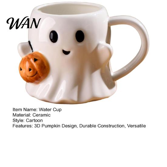 Exquisite Pattern Mug 1/2Pcs 600ml Water Cup 3D Effect Ghost Holding Pumpkin Coffee Design Ceramic Household Bar Kitchen Restaurant Beverage Container