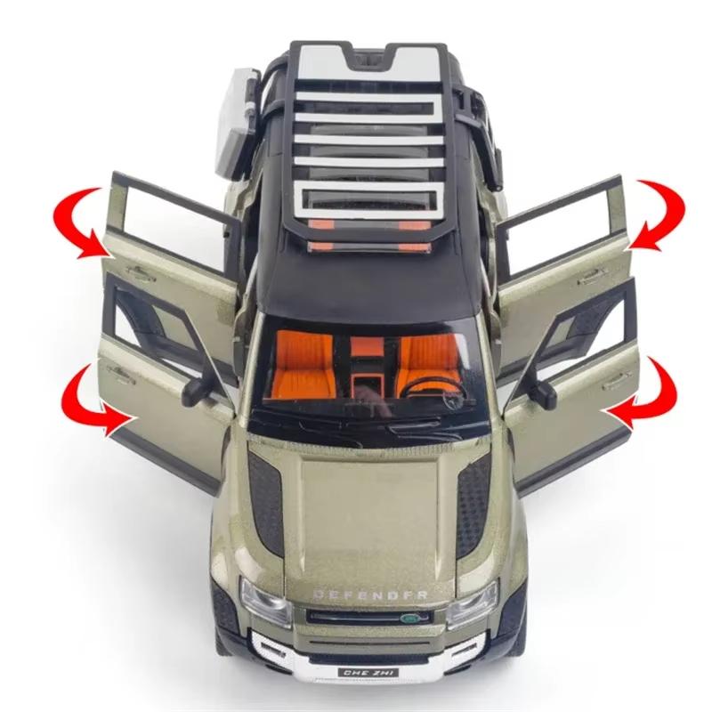 Nytt 1:24 Land Rover Defender SUV Leke Legeringsbil Støpte & Lekebiler Metallbilmodell Simuleringssamling Leker For Barn Gaver