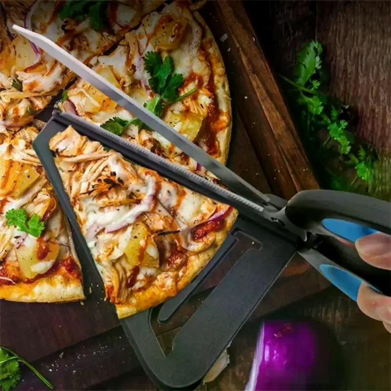 Pizzaschere Messer Pizza Schneidwerkzeug Edelstahl Pizzaschneider Slicer Backwerkzeug Multifunktional mit abnehmbarem Spatel