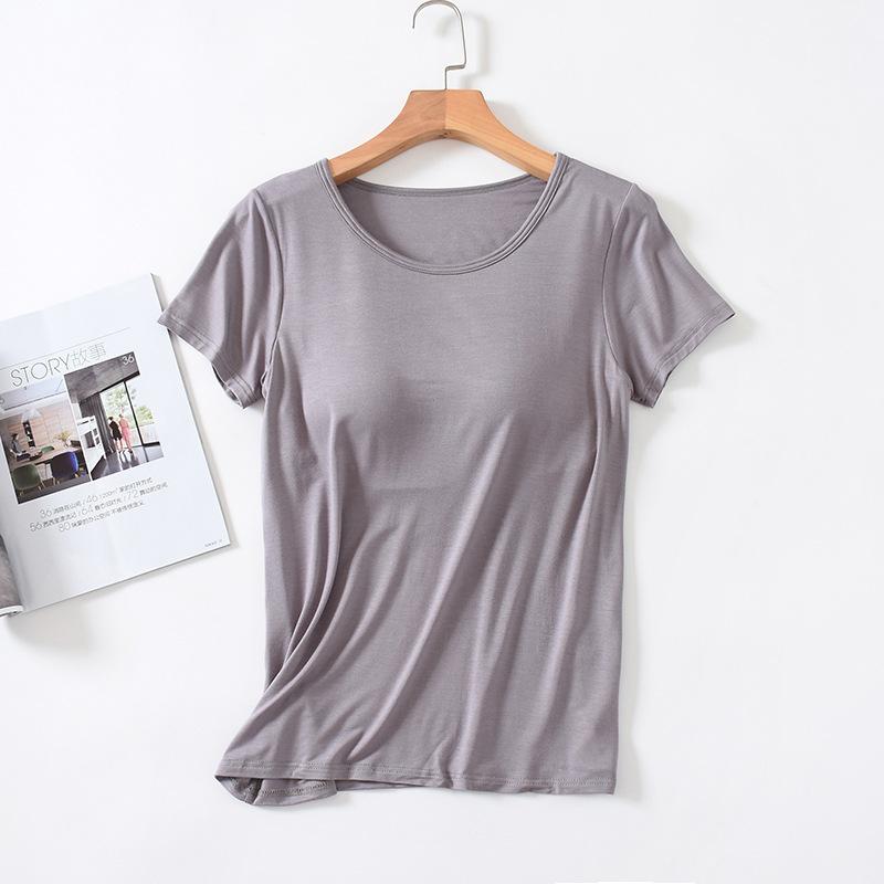 Abbigliamento da casa da donna, tinta unita, manica corta, scollo rotondo, temperamento modale