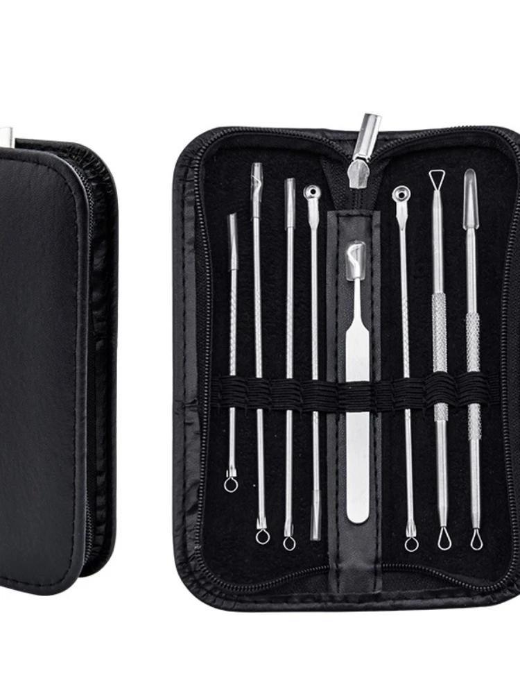 

8pcs/set Blackhead Comedone Acne Pimple Remover Tool Spoon for Face Skin Care Needles Facial Pore Cleaner. Silver