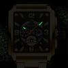 BINBOND Classic Men Watches Square Type Watch for Man Quartz Movement Stainless Steel Waterproof Luminous Date Trend Watch