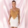 Glamorous Metal Chain Halter Neck Splicing Diamond Vest for Women - European and US Style Nightclub Fashion