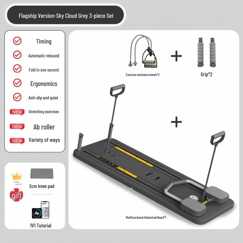 Foldable 4-in-1 Fitness Board for Abdominal, Chest, and Plank Training