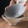 Japanese Dasa Large Coarse Pottery Ramen Bowl - Anti-scalding Retro Style for Noodle Shops and Restaurants, Perfect for Beef Noodle Soup.