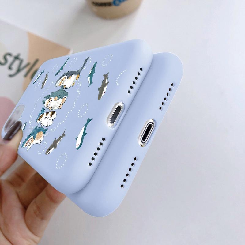 Cute Cat Case For iPhone Samsung A55 S24 FE S25 M35 A06 Xiaomi Redmi Note 13 Pro 14C Huawei Honor 200 Realme Shockproof Anti-Scratch Matte Phone Cover