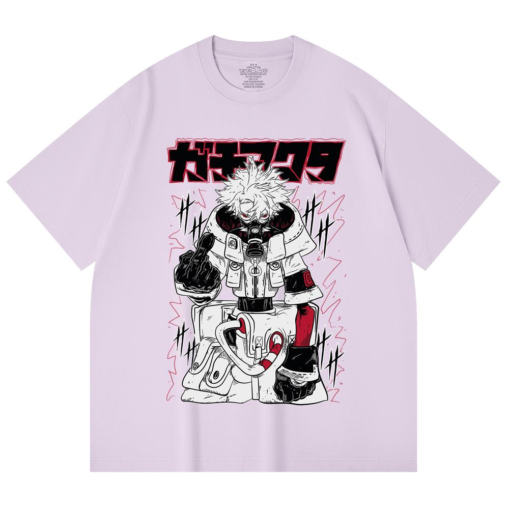 230 Gsm 100% Cotton Gachiakuta V5 Rudo White Print Unisex Heavy Cotton T Shirt