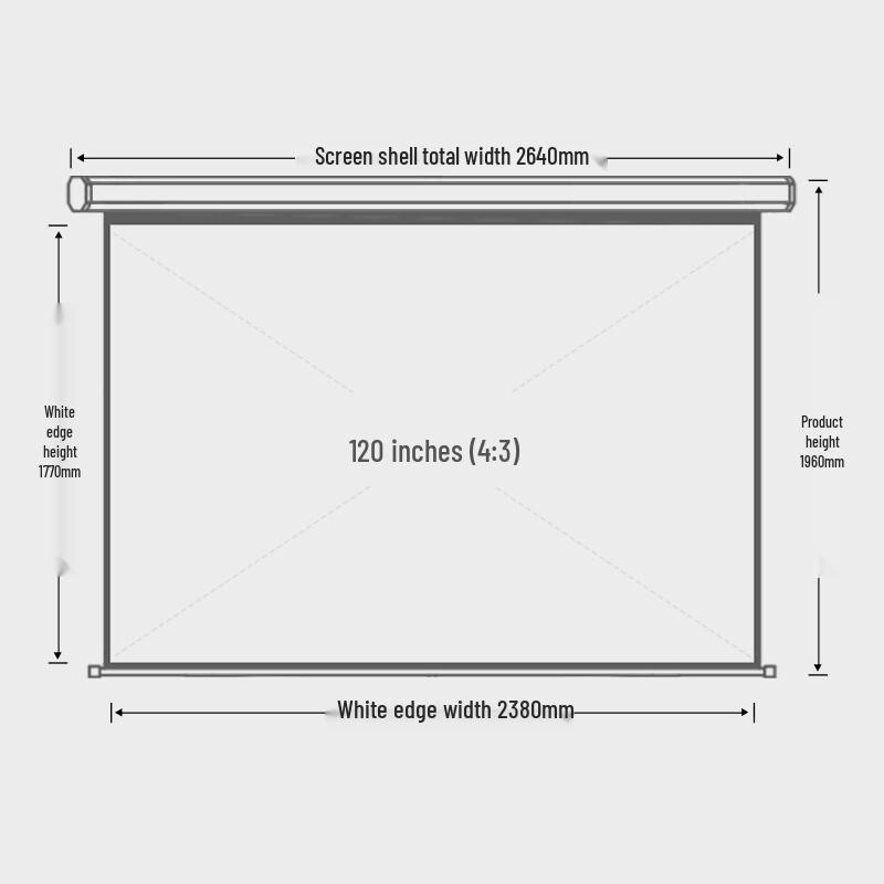 Deli 120-inch 4:3 Electric Projection Screen