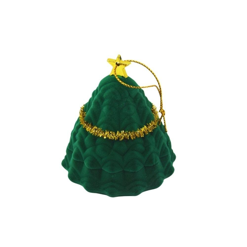 

Christmas Bell Christmas Jewelry Box Flocked Santa Claus Rings Box Christmas Tree Ornament Couples Christmas Tree