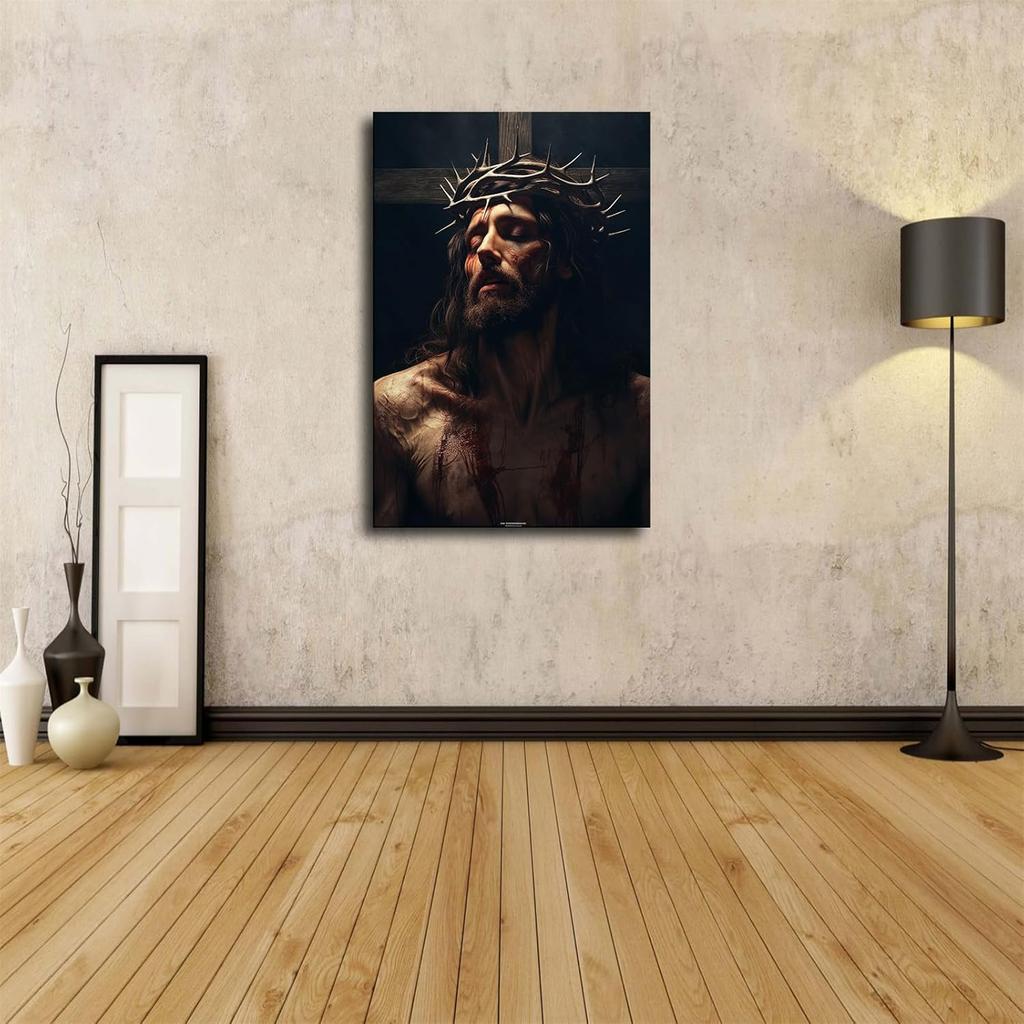 Crucifixion of Christ Jesus - Religious Art Canvas Poster Decorative Painting Holiday Gift HD Picture Modern Aesthetics Mural Canvas Wall Art