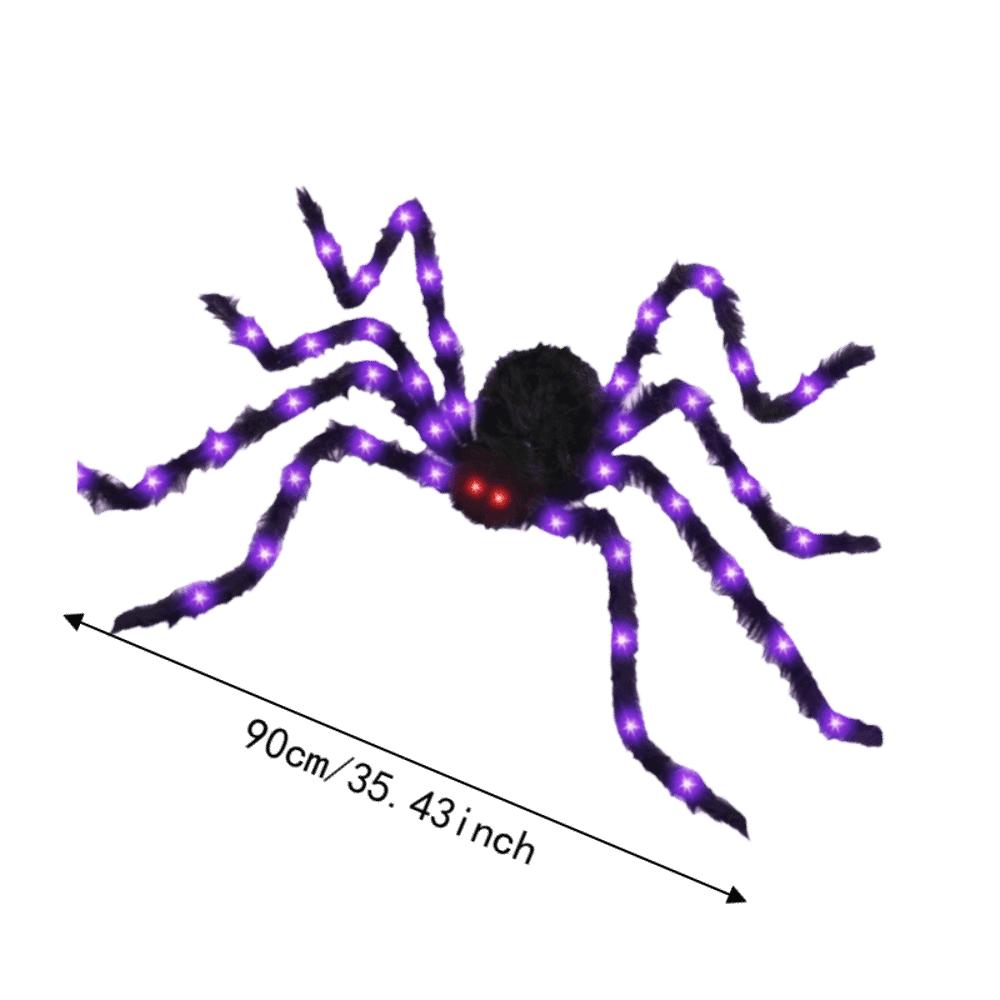 Furry Texture Halloween Light Up Spider Decoration Giant Spider Prop Indoor Outdoor Decor