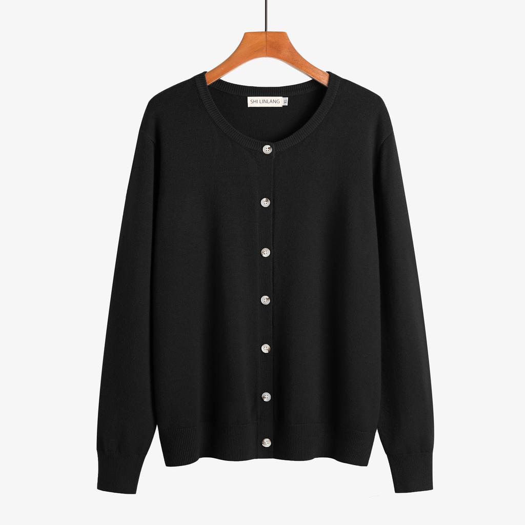 Damen Strickjacken Pullover Leichte Frühling Herbst Outfits Business Casual Weiche Oberteile Langarm Knopfleiste Pullover Rundhalsausschnitt Cardigan für Damen