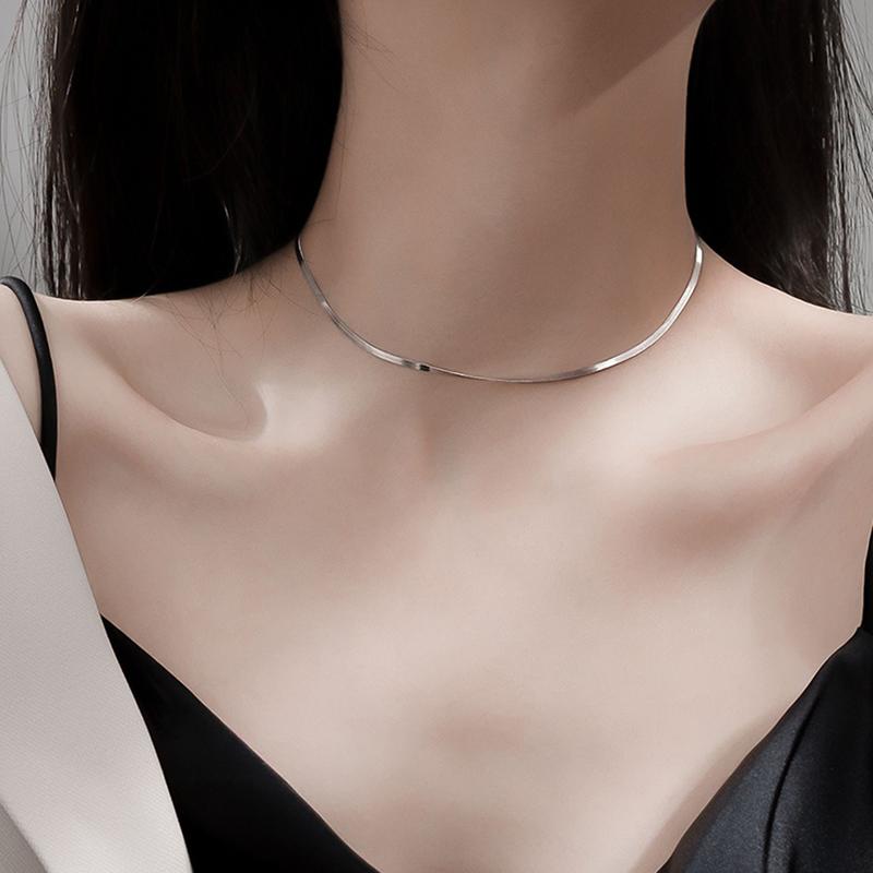 ANENJERY Women'S Fashion Jewelry Chain Necklace For Woomen Girl Delicate Shining Clavicle Chain Party Jewelry Wholesale S-N632