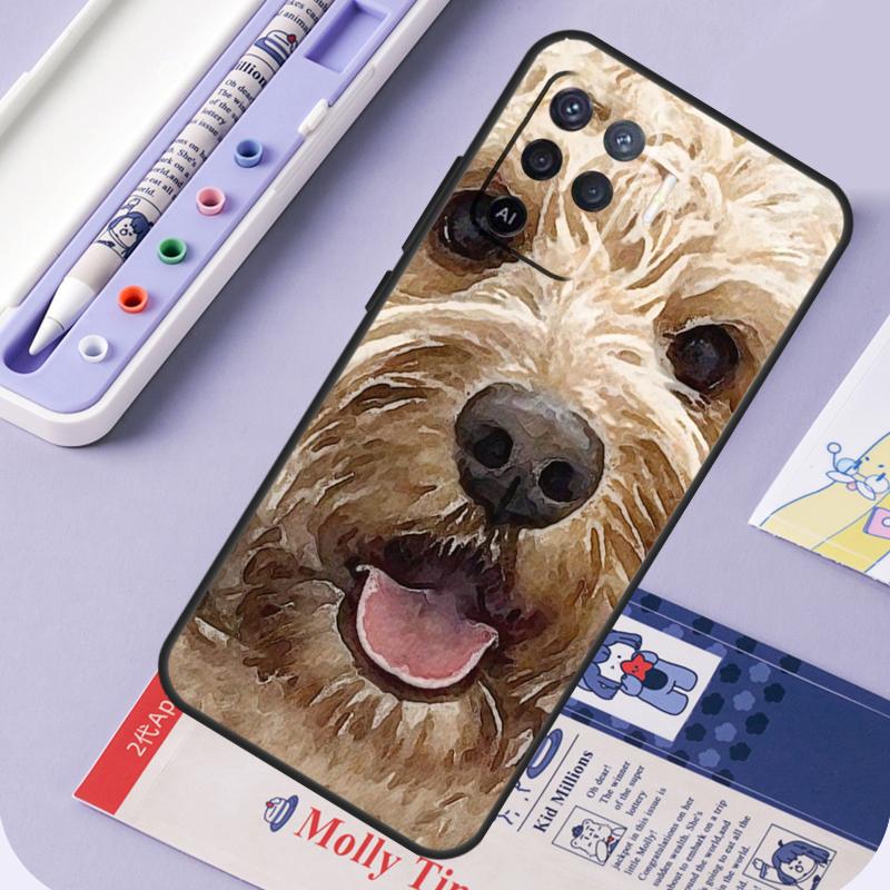 Brown Cockapoo For Oppo A17 A18 A94 A74 A54 A15 A38 A58 A78 A98 A40 A60 A80 A16 A76 A96 A57 A77 A5 Pro Case