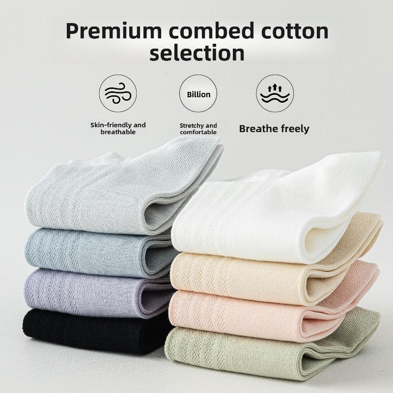 Sock - Summer Lightweight Mesh Breathable Pure Cotton Short Socks with Ventilation, Sweat Absorption, Odor Prevention and Antibacterial Properties
