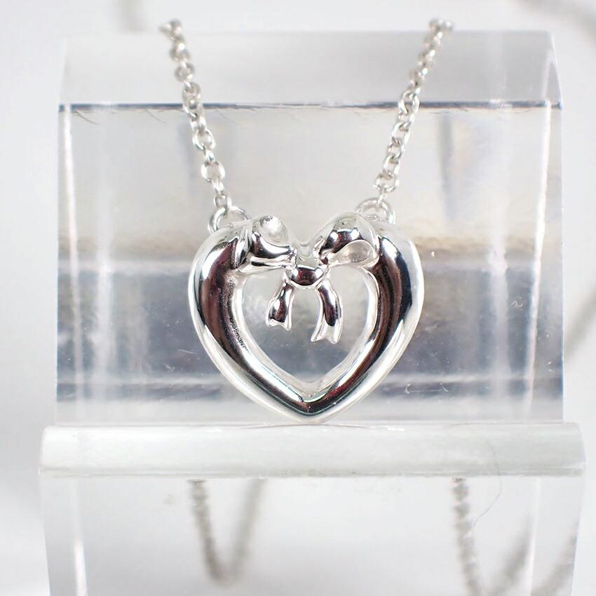 [Gebraucht] TIFFANY/Tiffany 925 Herz Schleife Anhänger/Halskette [g349-58]