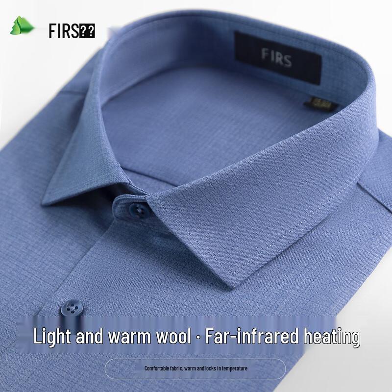 

Мужская повседневная рубашка FIRS с длинным рукавом из смесовой шерсти с начесом 4XL