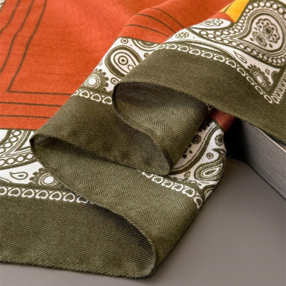 Decoration 65*65cm Square Scarf Luxury Paisley Print Soft Head Scarves Women Cotton Feel Headscarf Warm Foulard Bandana Neck Tie