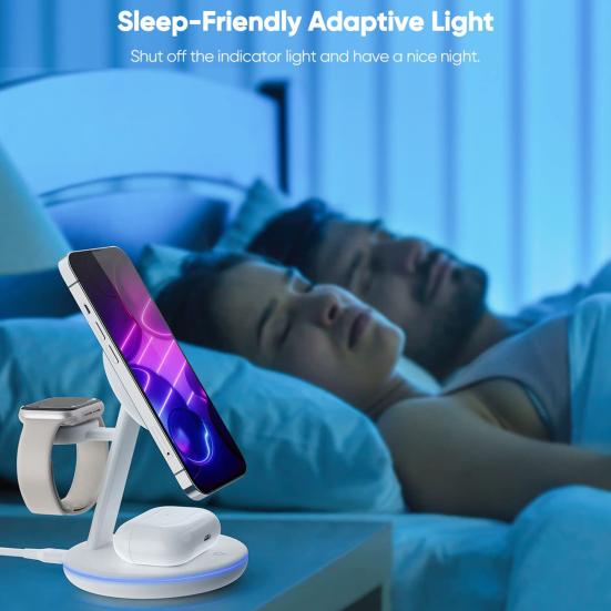 

Магнитная подставка для беспроводного зарядного устройства Yousheng 3-в-1, подставка для быстрого зарядного устройства 18 Вт для IPhone, станция быстрой зарядки Apple Watch