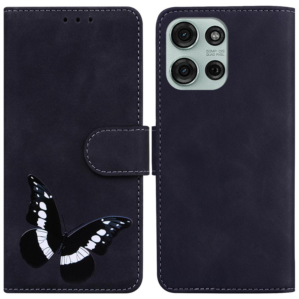 For Motorola Moto G75 5G Stand Case PU Leather Phone Cover Butterfly Printed