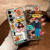 Cute Cartoon Sticker Collage Clear TPU Phone Case For IPhone 15 Pro Max & Samsung Galaxy S24 Ultra, Shockproof Cover