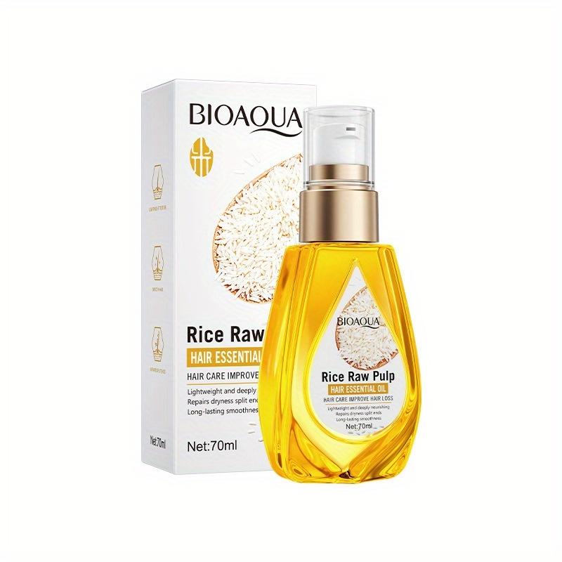 70ml Rice Raw Pulp Hair Essential Oil, Repairing and Hair Care, Easy To Absorb, Not Greasy, Smooth and Easy To Comb