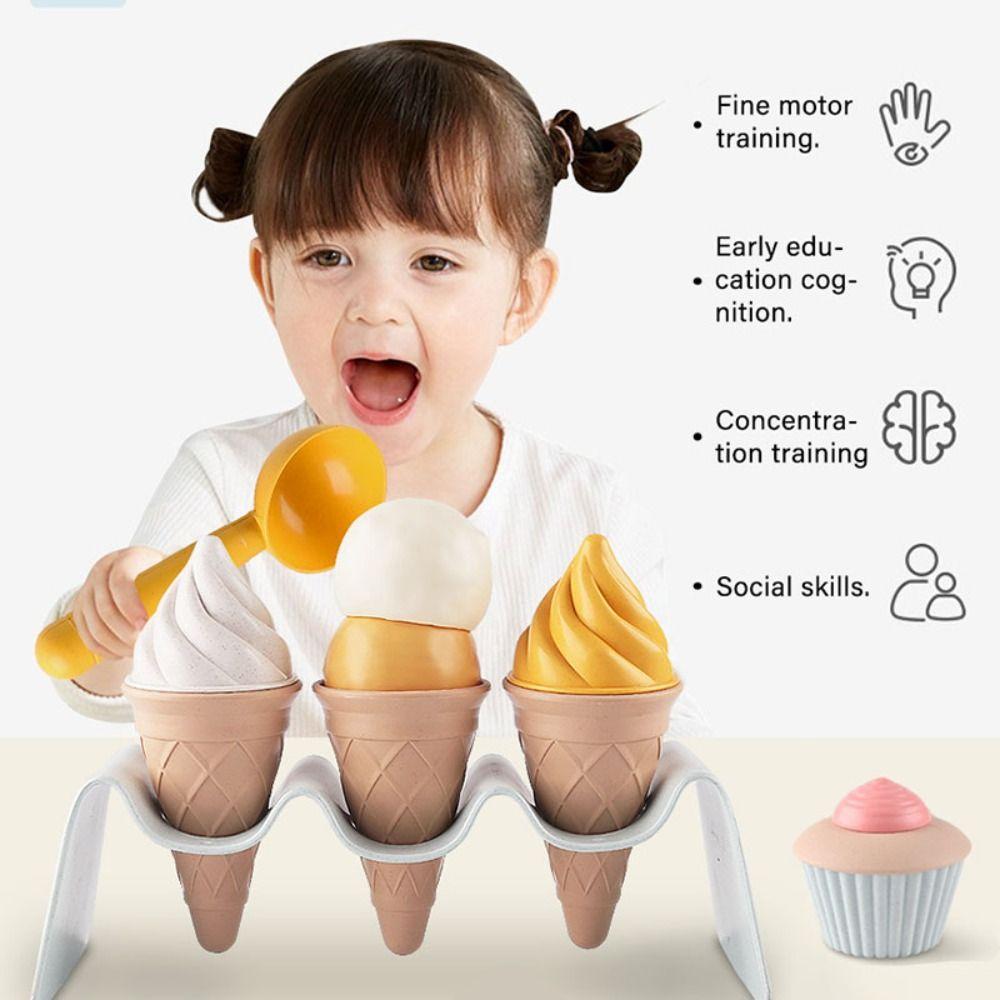 Wheat Straw Ice Cream Model Toy Pretend Play Simulation Ice Cream Outdoor   Home DIY