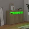 Sideboard with LED Lights Sonoma Oak 115.5 x 30 x 75 cm