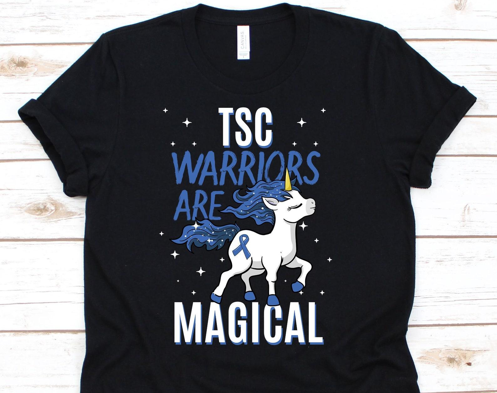 TSC Warriors Are Magical Shirt, Awareness For Tuberous Sclerosis Complex Warrior Fighter Survivor Support, Blue Ribbon Gift For Men Women XL