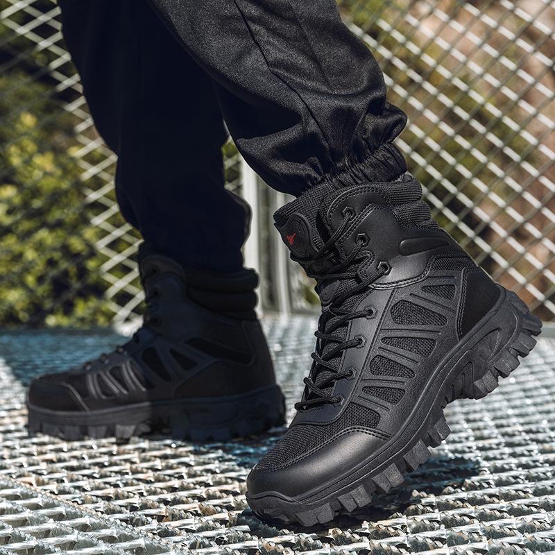 Tactical boots High top medium tube outdoor combat boots Large size field training trekking boots