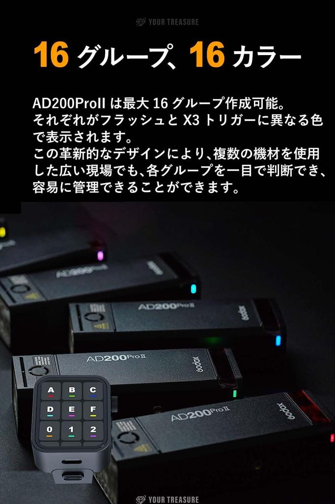 Japanese Godox AD200Pro Successor To the 200W TTL Color Group Modeling Full Power 500 Instruction [Authorized Dealer] II, AD200, Screen, One-Tap Sync,