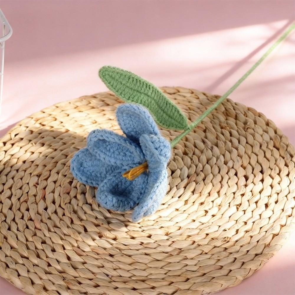 Creative Knitted Tulip Yarn Handmade Simulation Knitted Bouquet Crochet Flower  Mother's Day
