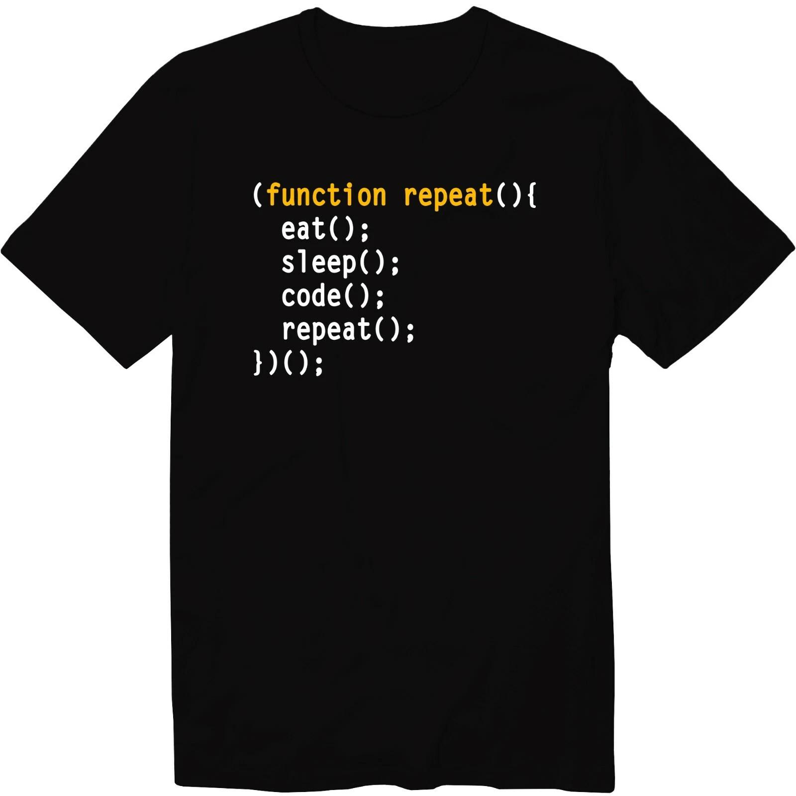 Function Repeat Eat Sleep Code Repeat T-Shirt Coder Shirt Programmer Engineer L